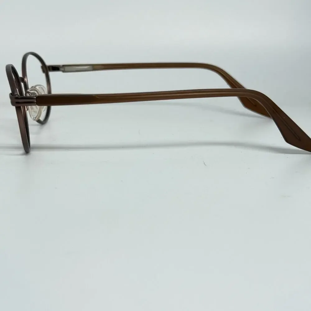 AO Safety Eyeglasses Frame Z87-2 Steel 200 Brown Metal Full Rim 53-16-140 H18266
